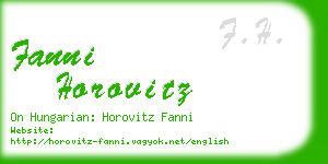 fanni horovitz business card
